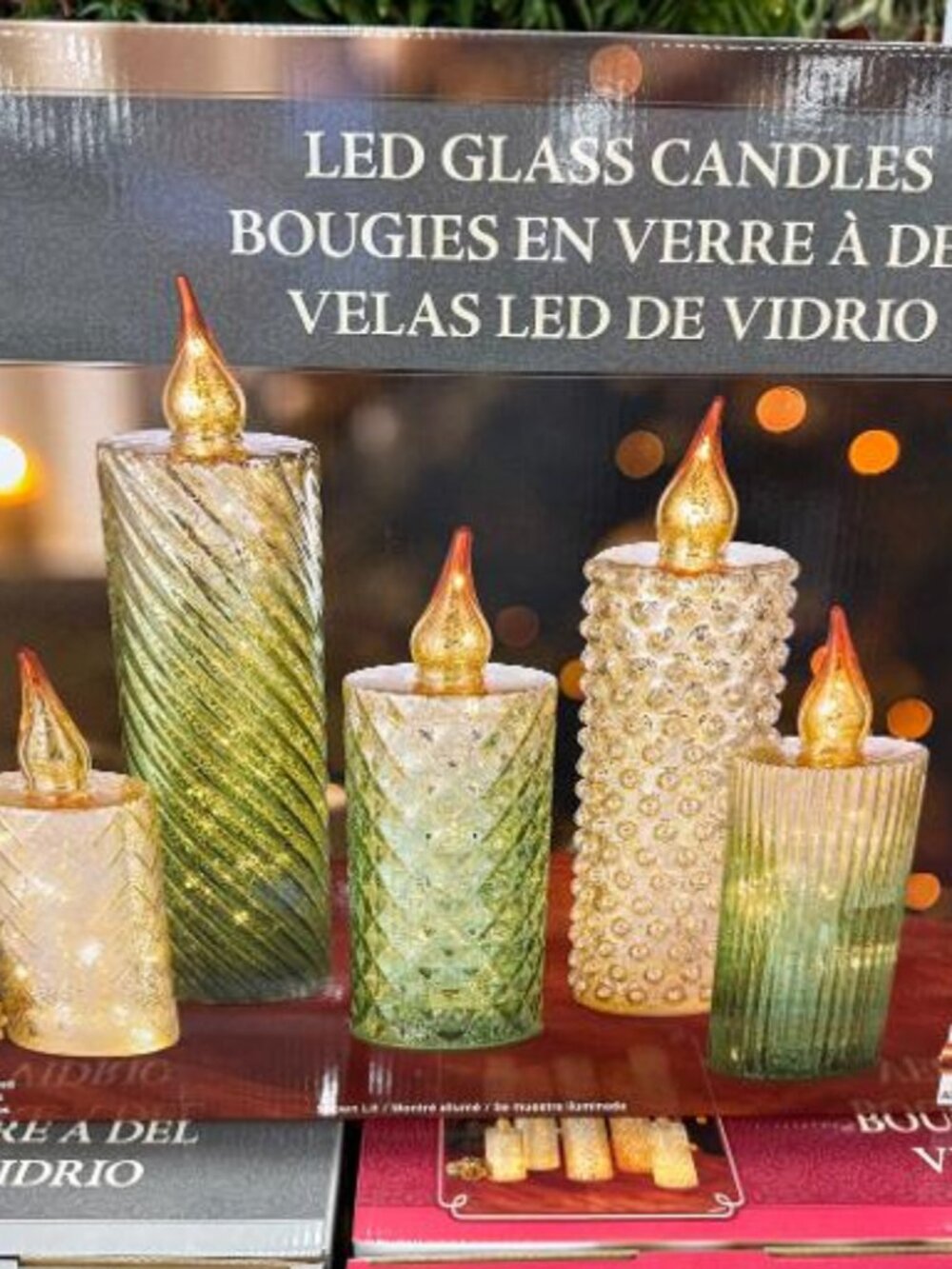 NEW Glass Candles with LED lights set of 5
